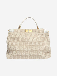 Neutral Peekaboo tweed shoulder bag Shoulder bags Fendi 