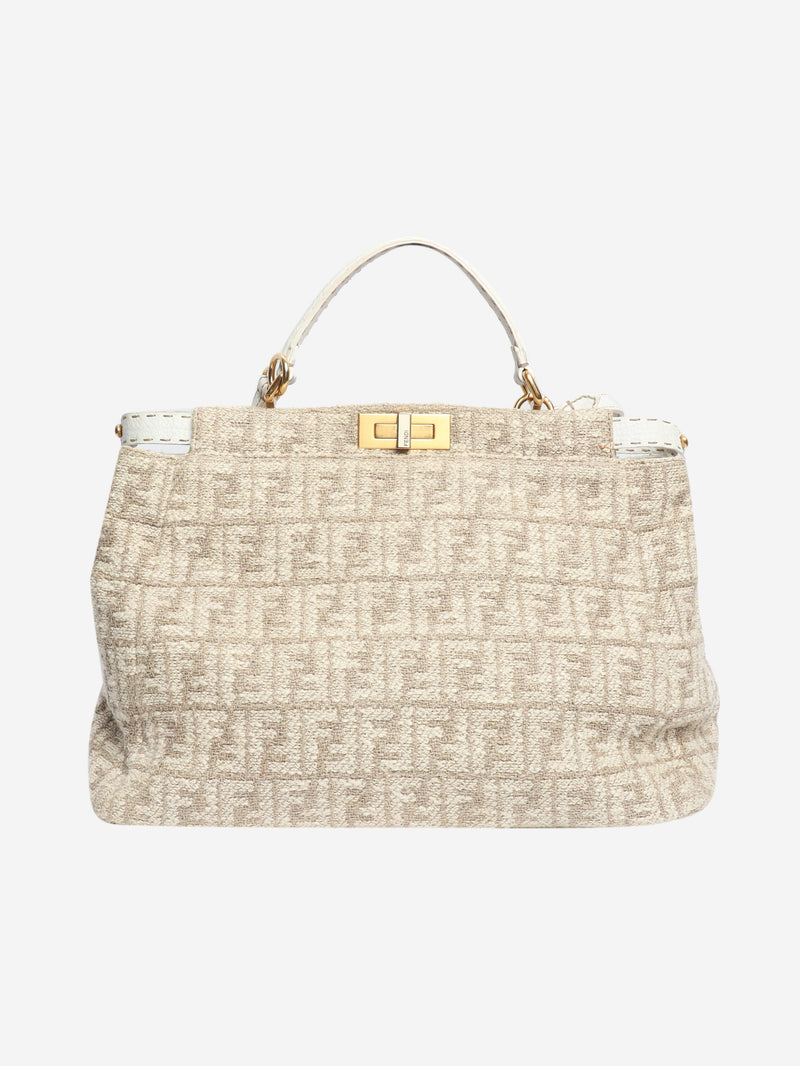 Neutral Peekaboo tweed shoulder bag Shoulder bags Fendi 