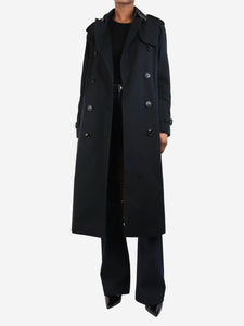 Burberry Black double-breasted trench coat - size UK 4