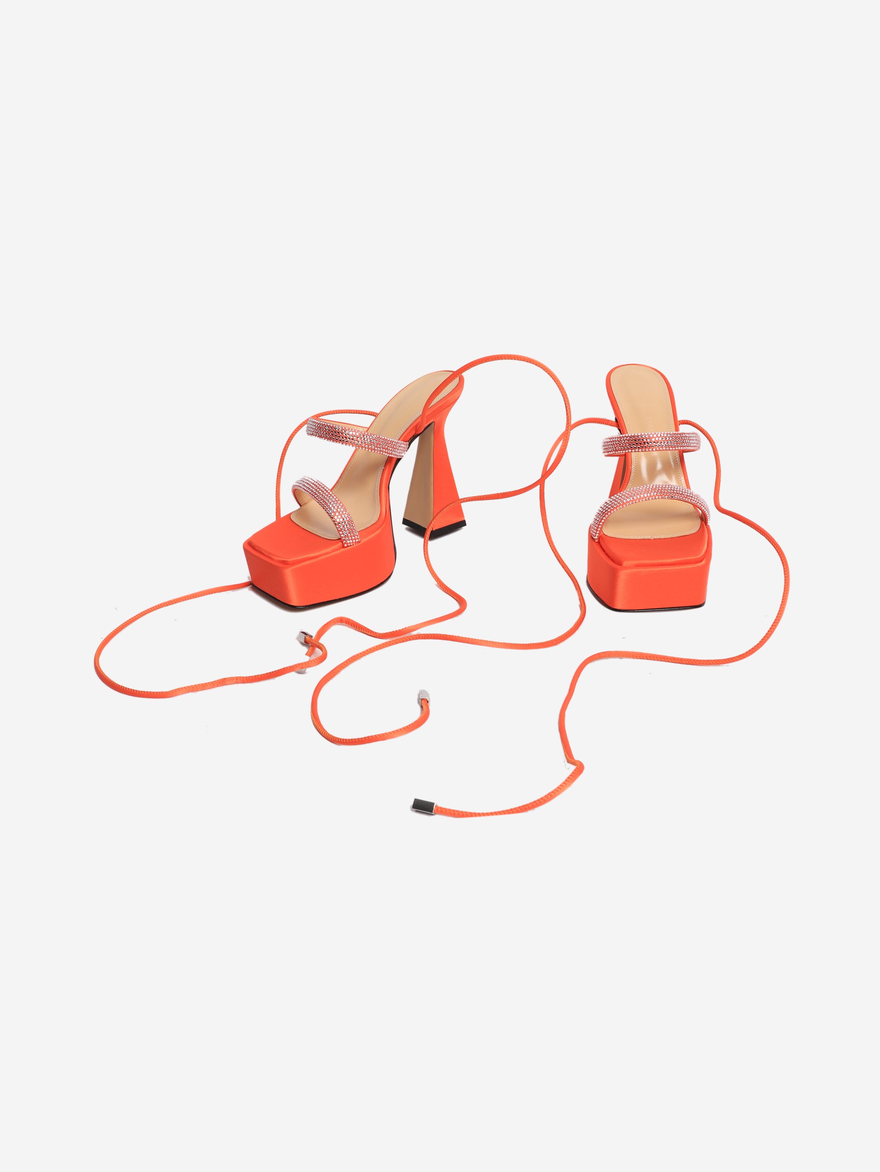 Coral Devon satin platform sandals - size EU 36 Shoes Mach & Mach 