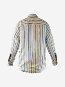 Bottega Veneta Blue and white striped silk padded jacket  - size XXS