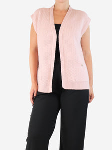 Chanel Light pink sleeveless textured cardigan - size UK 8