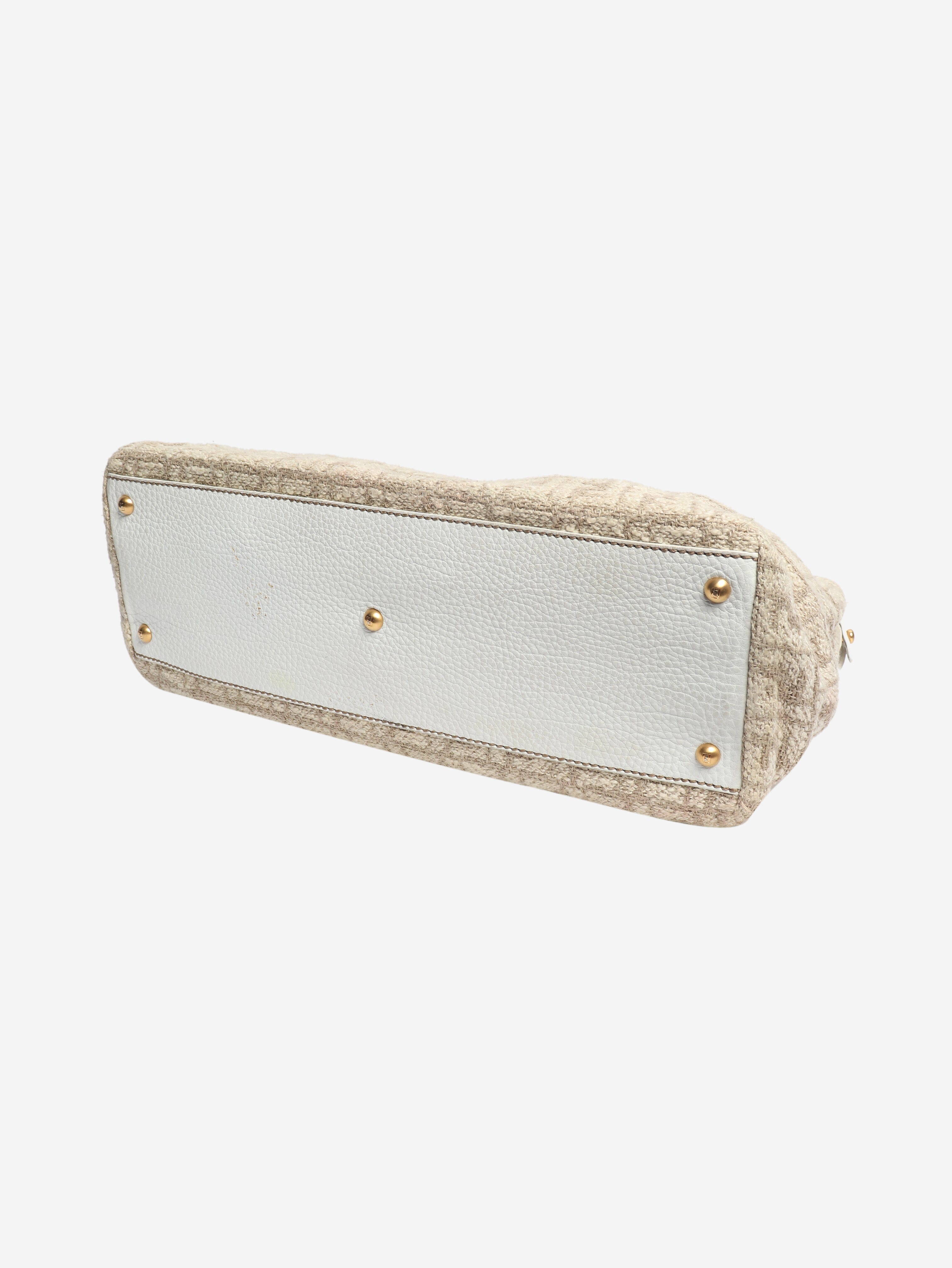 Neutral Peekaboo tweed shoulder bag Shoulder bags Fendi 