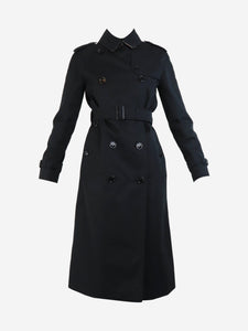 Burberry Black double-breasted trench coat - size UK 4