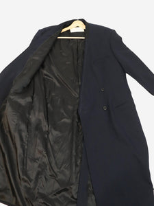 Dries Van Noten Navy blue double-breasted long coat - size M