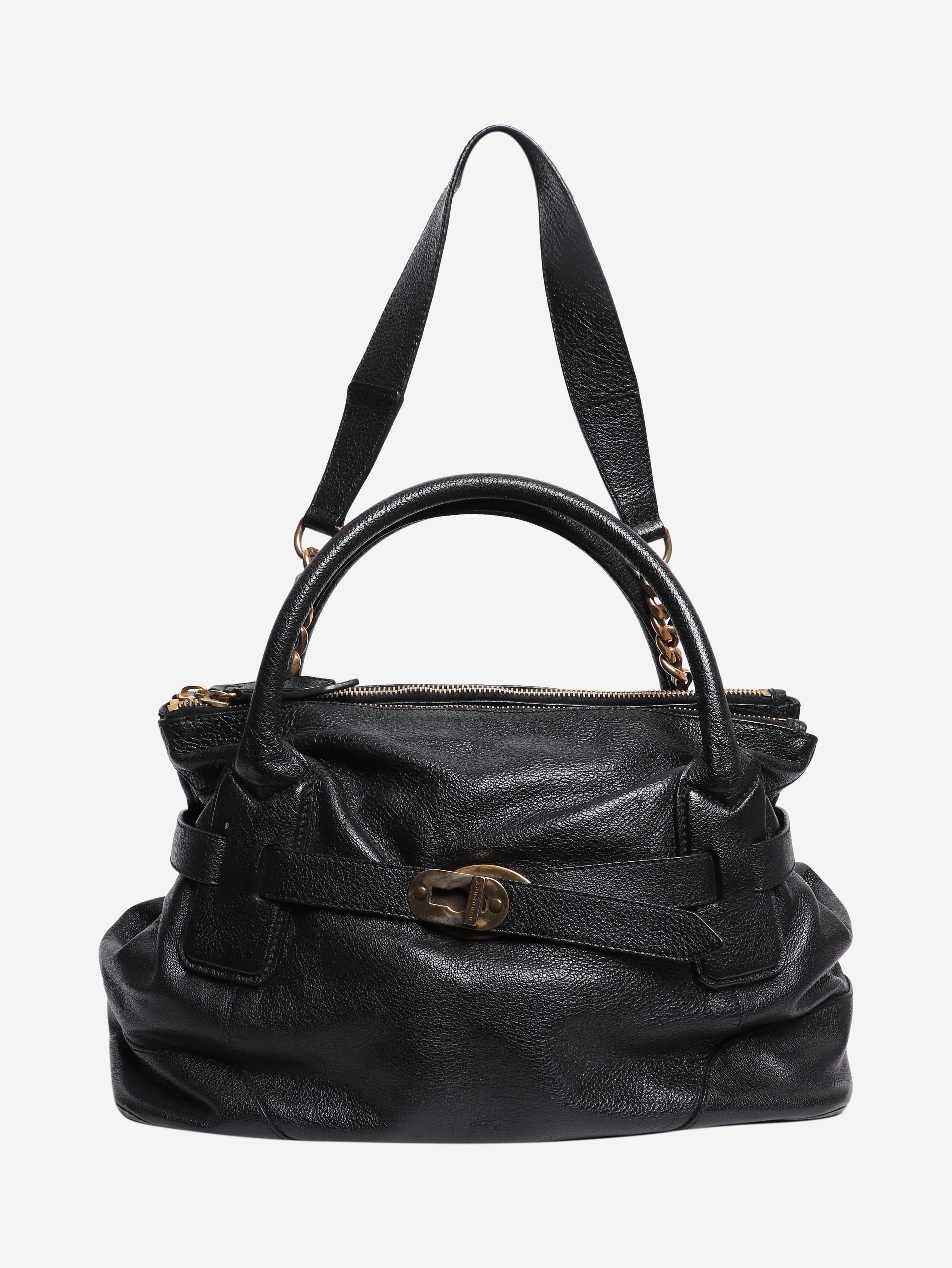 Black grained calfskin Larsen bowling bag Shoulder bags Burberry 