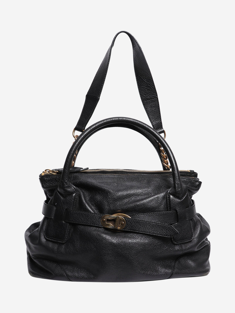 Black grained calfskin Larsen bowling bag Shoulder bags Burberry 