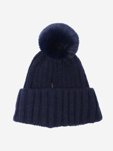 Goldbergh Goldbergh Navy blue Pom-Pom beanie - size