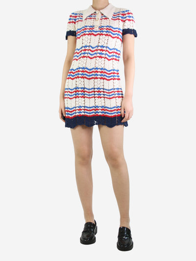 Multicoloured striped crochet knit dress - size S Dresses Casablanca 