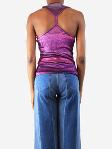 Missoni Purple lurex striped vest - size UK 6