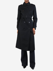 Burberry Black double-breasted trench coat - size UK 4