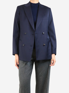 The Gigi Navy blue double-breasted wool jacket - size UK 12
