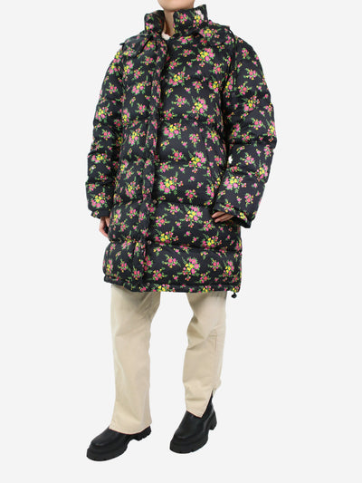 Black floral hooded puffer coat - size IT 42 Coats & Jackets Gucci 