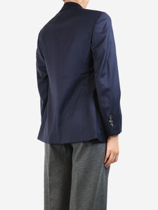 The Gigi Navy blue double-breasted wool jacket - size UK 12