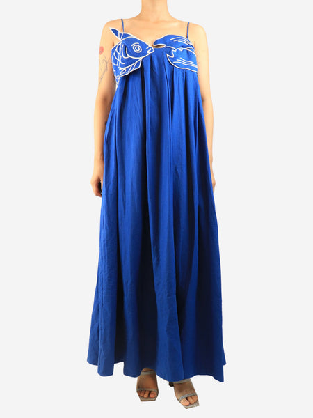 Blue fish-top maxi dress - size M product image