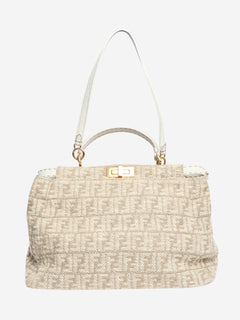 Neutral Peekaboo tweed shoulder bag Shoulder bags Fendi 