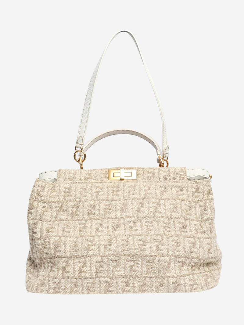 Neutral Peekaboo tweed shoulder bag Shoulder bags Fendi 