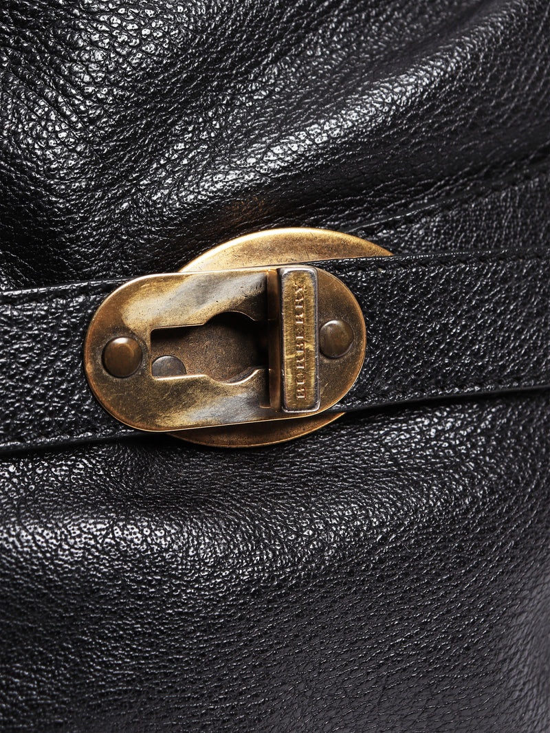 Black grained calfskin Larsen bowling bag Shoulder bags Burberry 