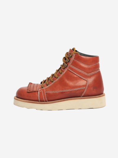 Brown lace up ankle boots - size EU 38 (UK 5) Boots JW Anderson 