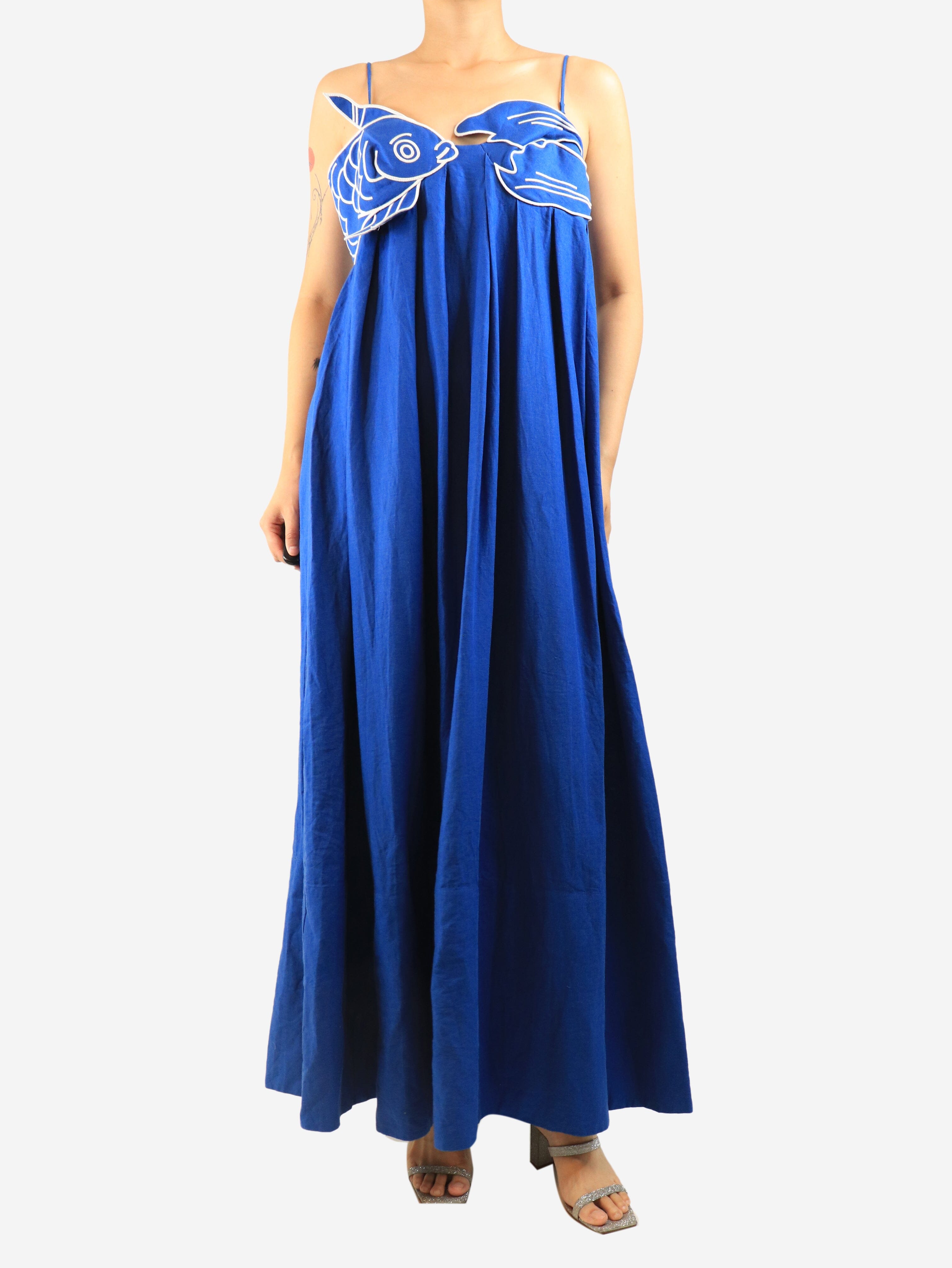 Blue fish-top maxi dress - size M Dresses Farm Rio 