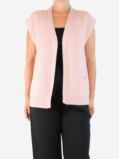 Light pink sleeveless textured cardigan - size UK 8 Knitwear Chanel 