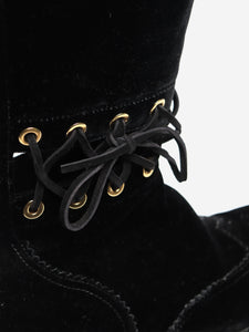 Chanel Black velvet ankle boots - size EU 38.5