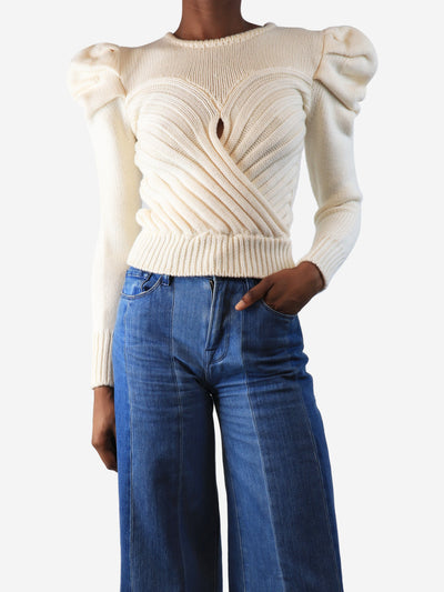 Cream Yayo wool cable knit jumper - size S Knitwear Violante 