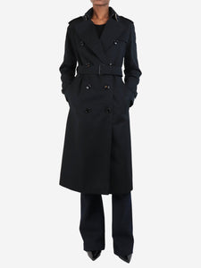 Burberry Black double-breasted trench coat - size UK 4
