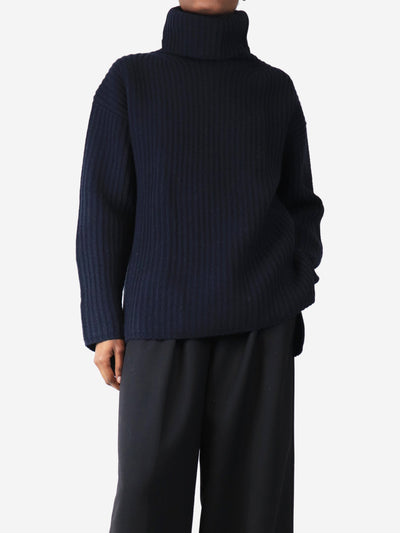 Navy blue ribbed high-neck jumper - size XS Knitwear Joseph 