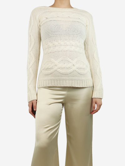 Cream cable knit jumper - size UK 8 Knitwear Maje 