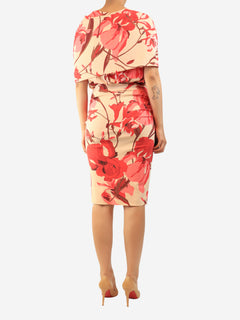 Pink Ivona floral printed midi dress - size UK 10