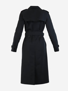 Burberry Black double-breasted trench coat - size UK 4