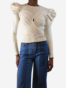 Violante Cream Yayo wool cable knit jumper - size S