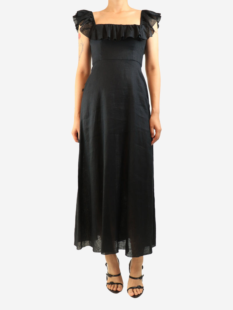 Black linen midi dress - size UK 10 Dresses Zimmermann 