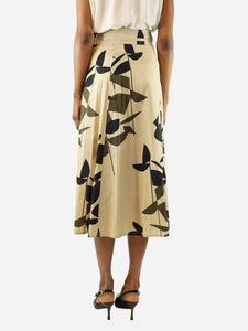 Soeur Neutral floral printed midi skirt - size UK 6