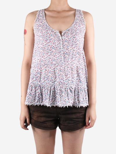 White sleeveless floral print - size S Tops Zadig & Voltaire 