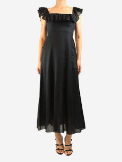 Black linen midi dress - size UK 10 Dresses Zimmermann 