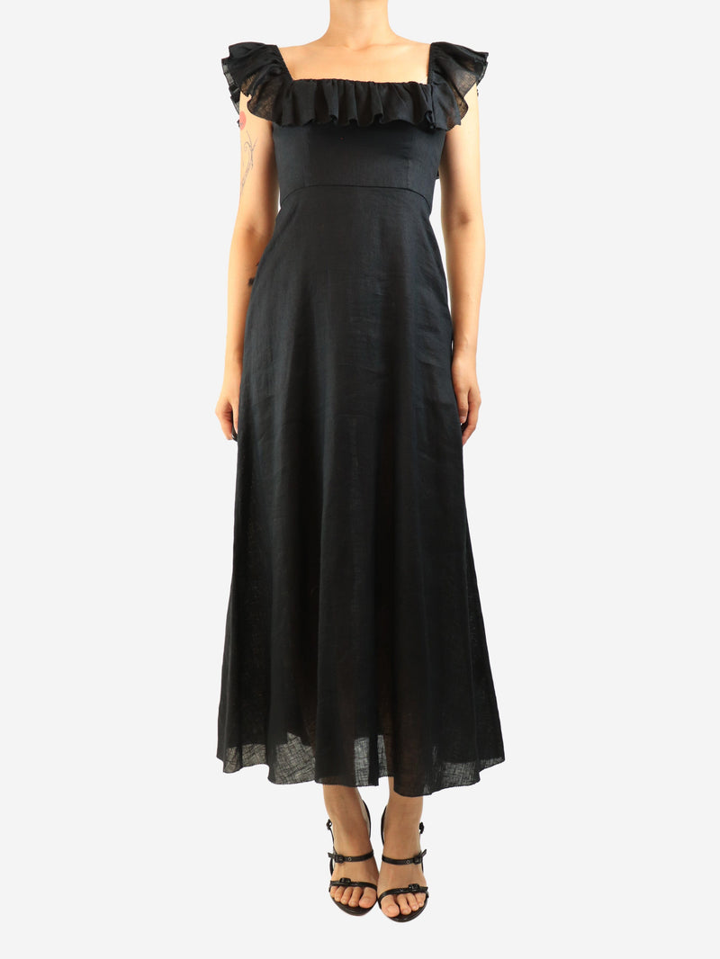 Black linen midi dress - size UK 10 Dresses Zimmermann 