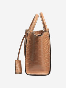 Ermanno Scervino Brown mini Maggie croc-embossed 2way bag