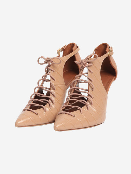 Neutral lace up heels - size EU 40 (UK 7) alternate image