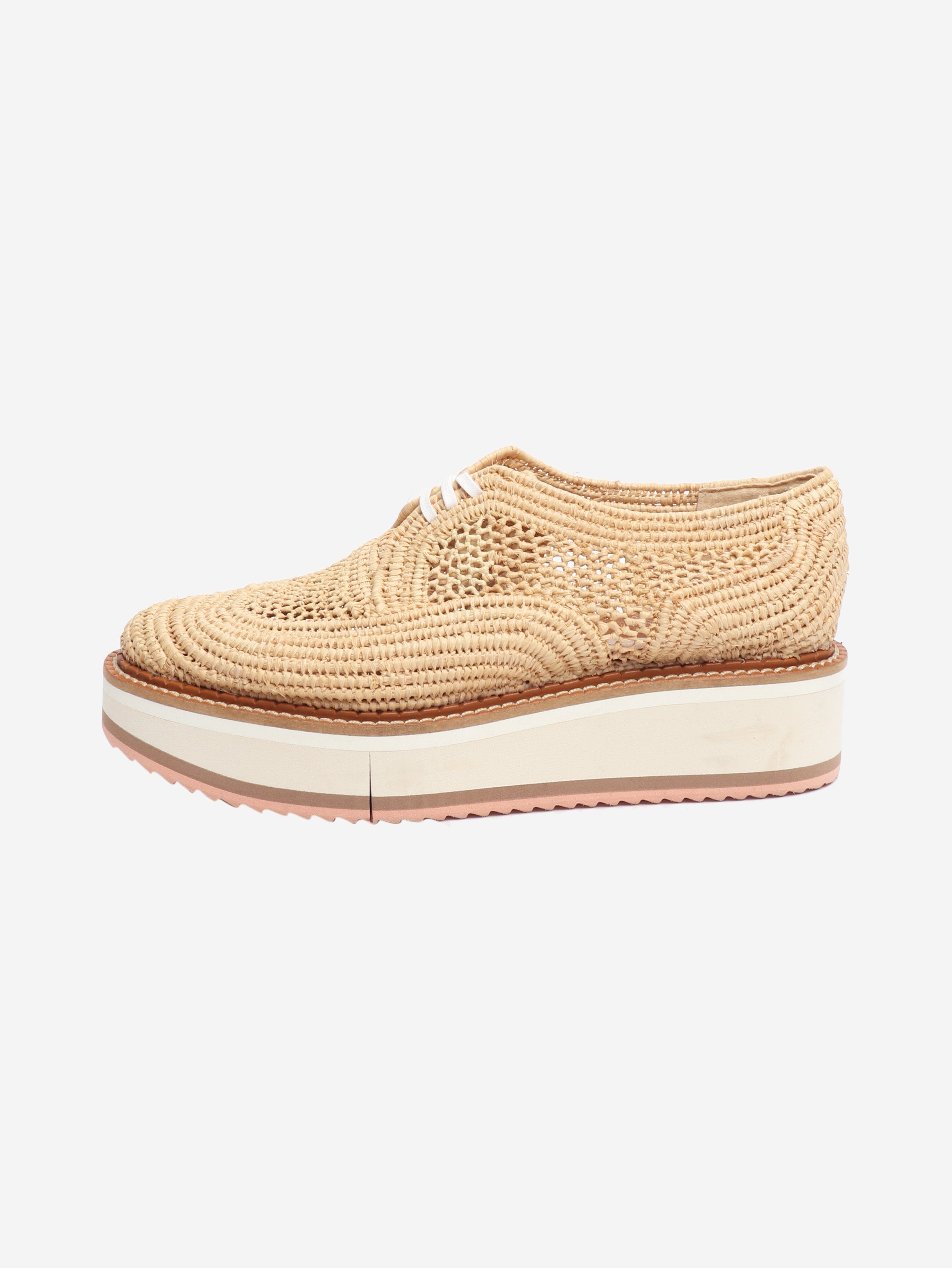 Neutral raffia platform shoes - size EU 39 Flat Shoes Clergerie 