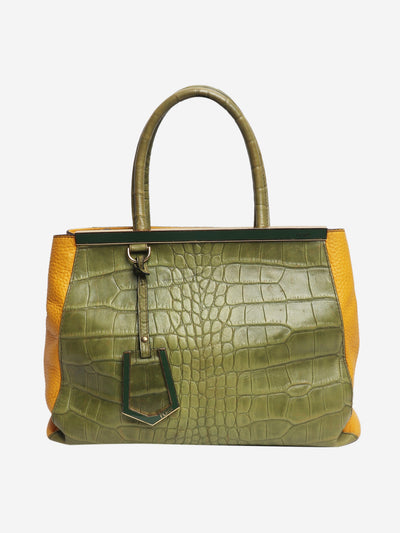 Green 2jours croc-embossed leather bag Shoulder bags Fendi 