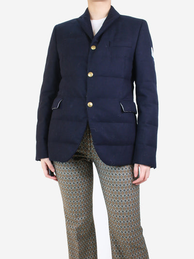 Blue padded wool jacket - size UK 12 Coats & Jackets Moncler 