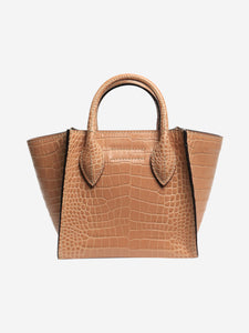Ermanno Scervino Brown mini Maggie croc-embossed 2way bag