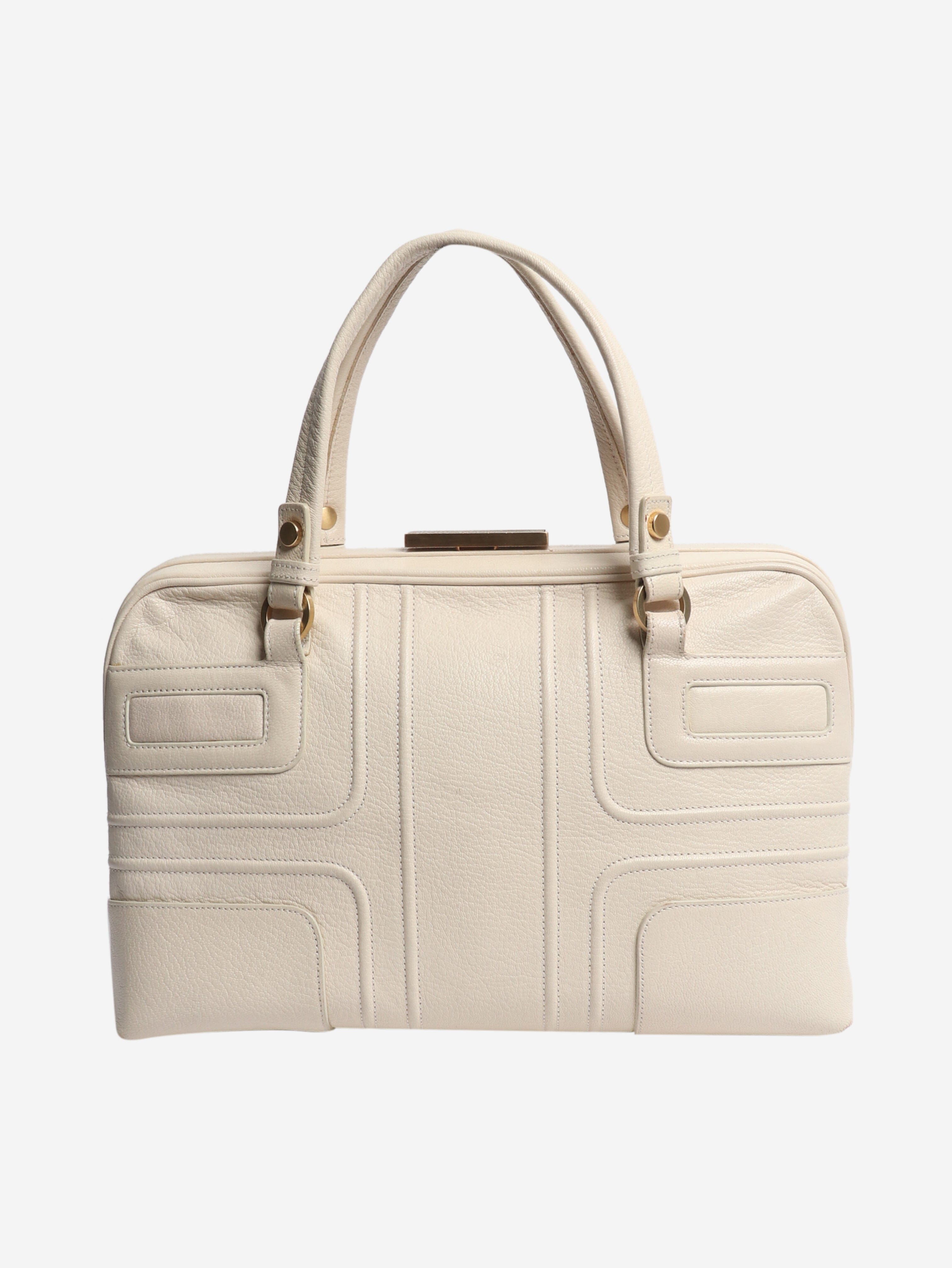 Ivory leather top handle bag Top Handle Bags Smythson 