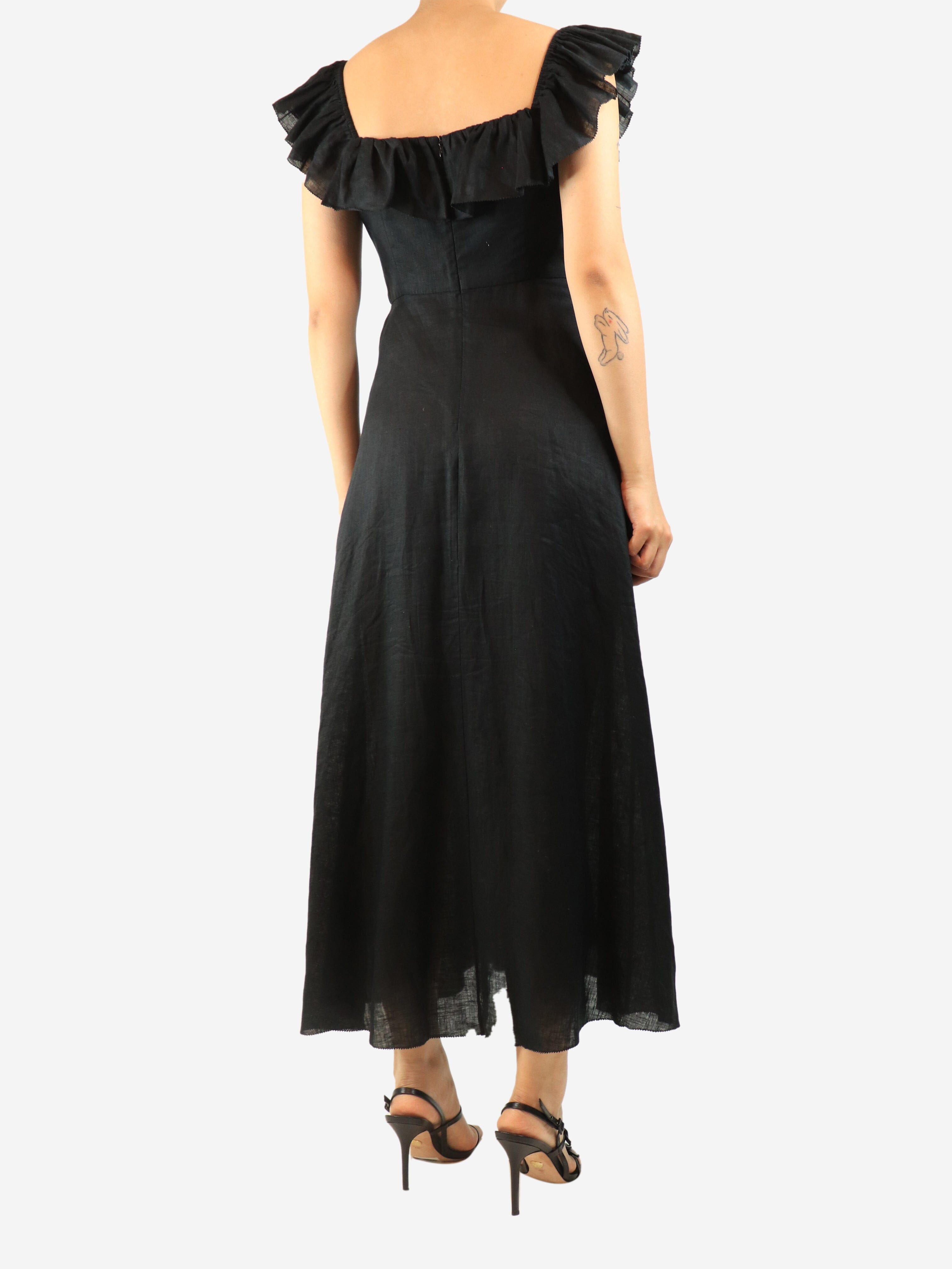 Black linen midi dress - size UK 10 Dresses Zimmermann 