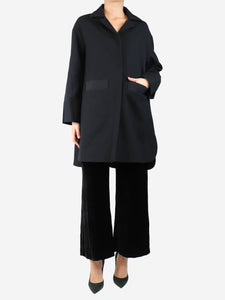 Herno Black cotton long coat - size UK 10
