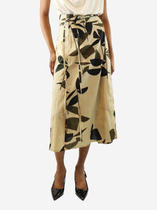 Soeur Neutral floral printed midi skirt - size UK 6