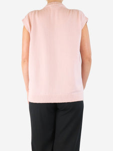 Chanel Light pink sleeveless textured cardigan - size UK 8