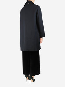Herno Black cotton long coat - size UK 10